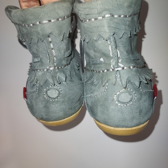 OLIBERTE Green Leather Suede Booties  Made in Africa EU Size 39 - Picture 4 of 6